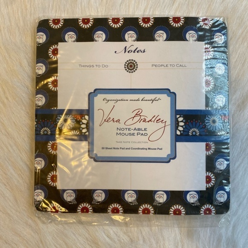 Vera Bradley Blue Floral 50 Sheet Note Pad And Coordinating Mouse Pad